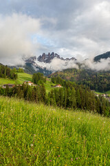 Obraz premium Landscape in Villnoess Valley in South Tyrol