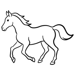 Obraz premium Running Horse Outline Illustration