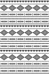 Ancient echoes Aztec geometric seamless patterns southwest Navajo Native American tribal ethnic black and white for textile printing