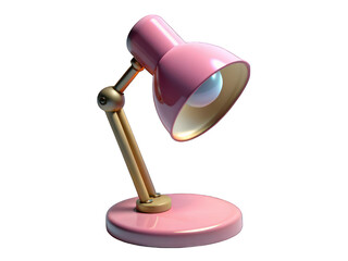 3D image of a pink lamp for a desk in an office.