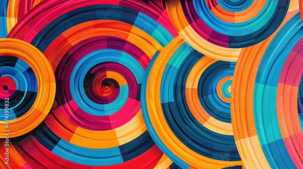 Poster automated creation of circular colorful patterns