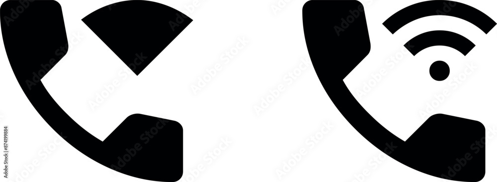 Poster wifi calling phone icon, telephone receiver symbol. simple vector illustration for web ui or mobile 