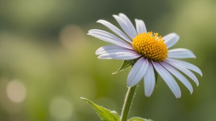 Obraz premium A close-up shot of a purple and yellow flower with an exaggerated bokeh effect, creating an overly blurred background.