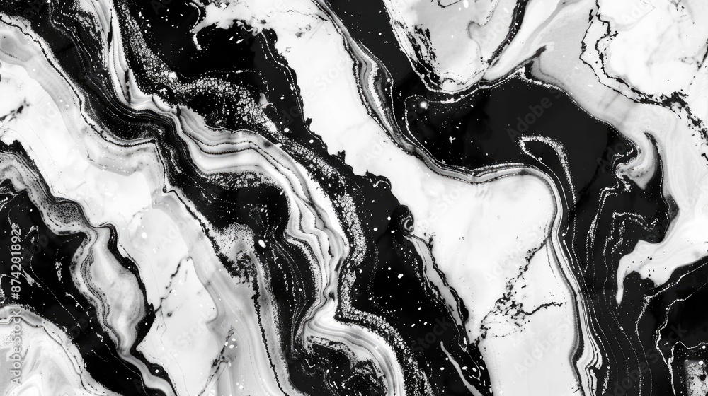 Poster marble pattern seamless abstract design in monochrome