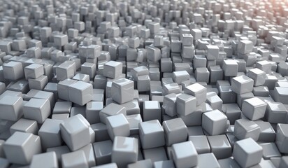 Fototapeta premium Artistic 3D cube structure forming a dense, abstract array