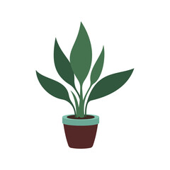 Cartoon flat different indoor potted decorative houseplants for interior home or office decoration, green garden floral. Plant in pot vector illustration