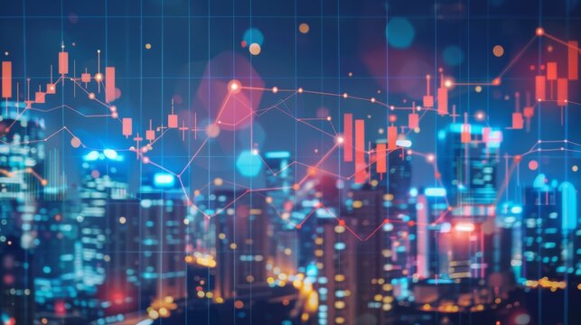 Business and economic growth on global business network, Data analysis of financial and banking, Stock, AI, Technology and data connection, Security, Blockchain and Networking, Business strategy.