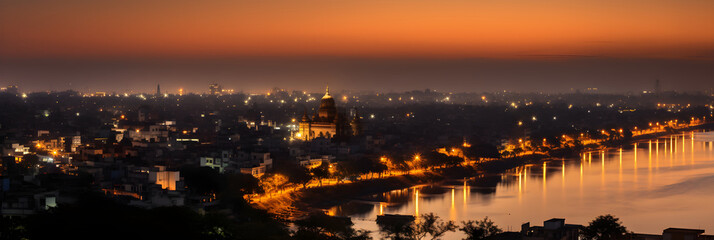 Majestic Twilight Over Ahmedabad Cityscape: Blend of Heritage and Modernisation