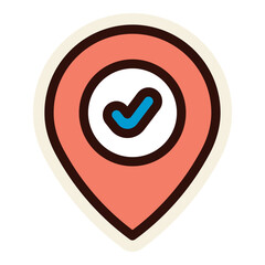 secure check mark pin location sticker