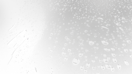 Semi-transparent rain droplets on a glass surface