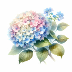 hydrangea flower bouquet on white background