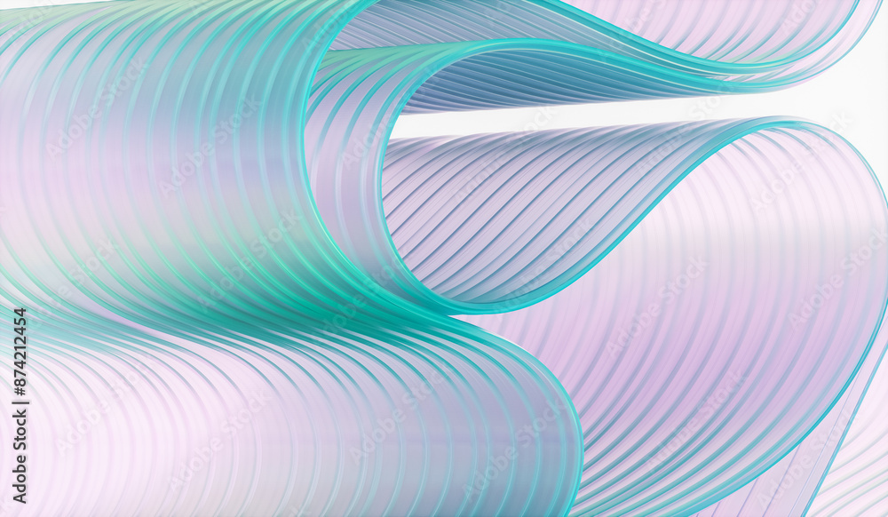 Poster 3d rendering of abstract layered crystal glass background.