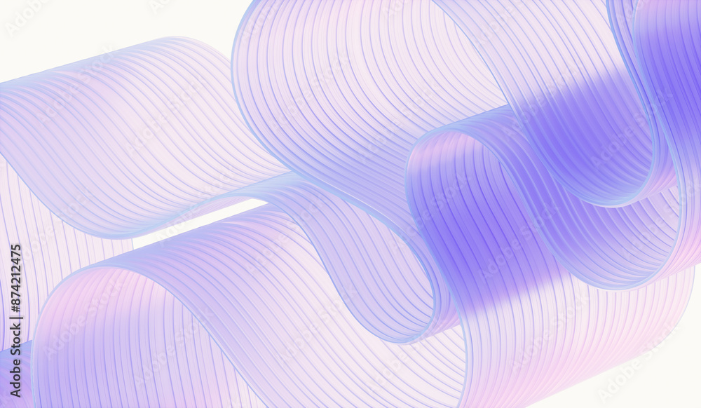 Aufkleber 3d rendering of abstract layered crystal glass background.