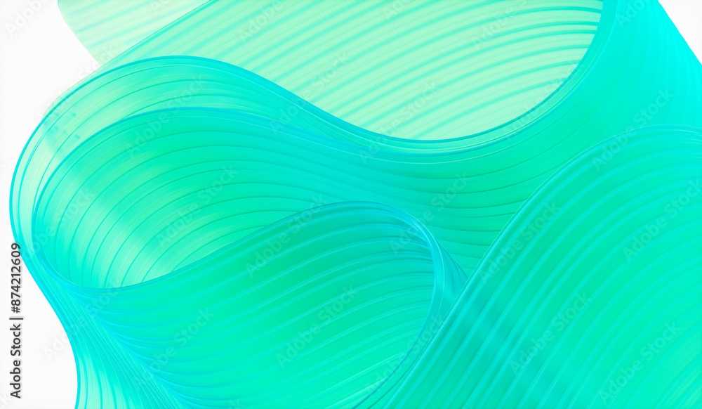 Poster 3d rendering of abstract layered crystal glass background.