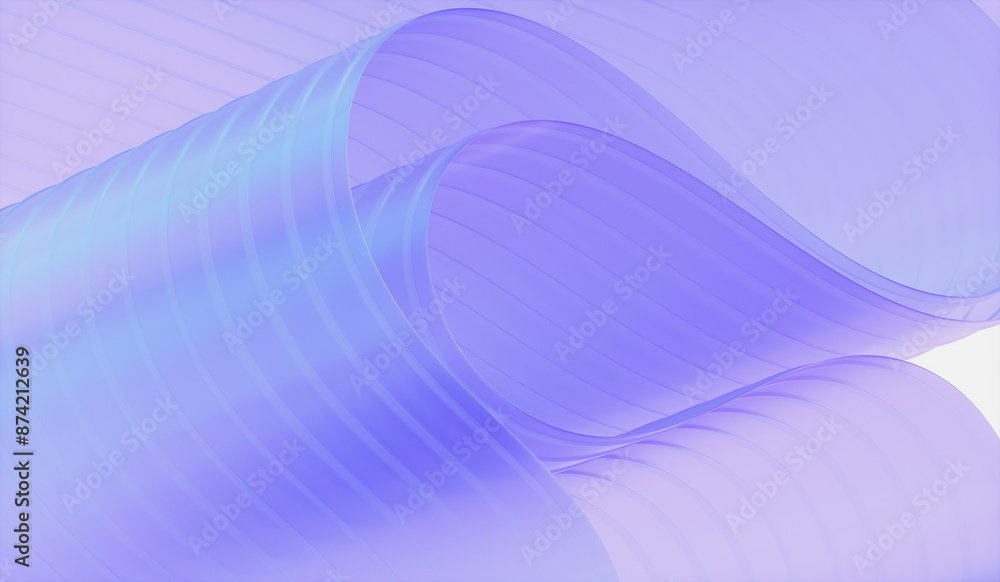 Aufkleber 3d rendering of abstract layered crystal glass background.