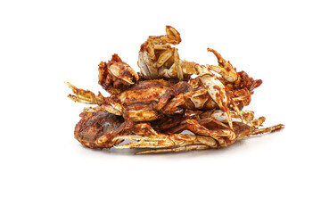 fried crab on a white background