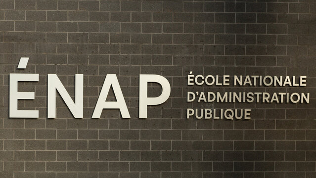 Quebec City, Quebec, Canada, July 4, 2024 - The &Eacute;cole nationale d&rsquo;administration publique or ENAP (&nbsp;National School of Public Administration) - sign at 555 Charest Boulevard East