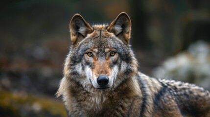 Fototapeta premium Wolf Portrait in the Forest.