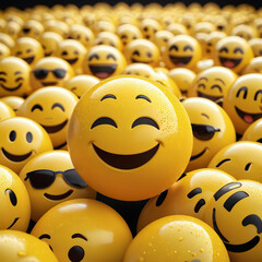 3d rendering of emoji. Generative AI.	