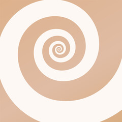 Coffee cream swirl pattern. Ice-cream, summer dessert. Sweet rotating whirlpool. Vector background