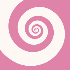 Pink cream swirl pattern. Cherry Ice-cream, summer dessert. Sweet rotating whirlpool. Vector background