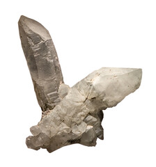 quartz mineral on white, isolated