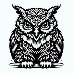 Obraz premium Detailed Vector Image of an Owl on a White Background