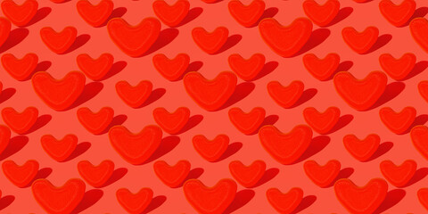 Love 3d heart set, color hearts. Happy Valentines Day - Love you label, 3d love banner. Pattern with heart.