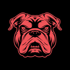 pitbull icon logo bulldog vector symbol clip art red color games club e sports emblem badge mascot editable