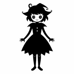 black girl halloween black vector silhouette