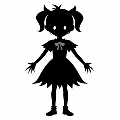 black girl halloween black vector silhouette