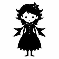 black girl halloween black vector silhouette