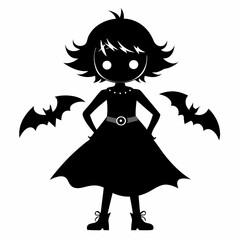 black girl halloween black vector silhouette