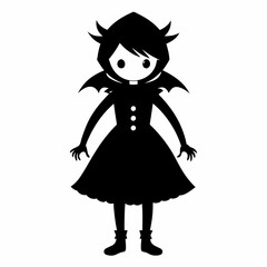 black girl halloween black vector silhouette