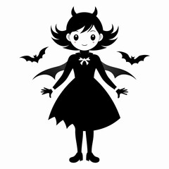 black girl halloween black vector silhouette