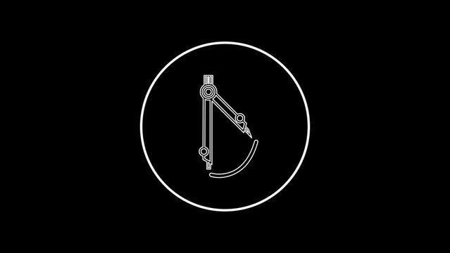 Animated of math compass icon line animation