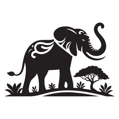 Premium Quality Elephant Silhouette Vector 