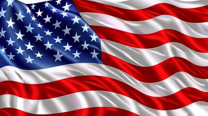 High-resolution American flag waving in the wind, showcasing vibrant red, white, and blue colors with clearly visible stars and stripes, perfect for a patriotic display.

