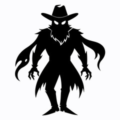 cowboy ghost black vector silhouette