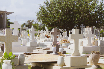 white cross cemetery