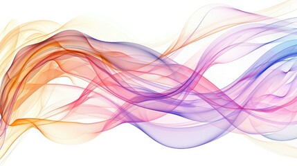 Colorful fractal waves elegantly displayed on a white background