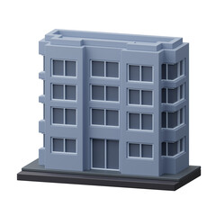 Apartment building 3d illustration