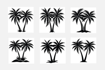 set of palm trees set
