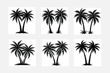 set of palm trees