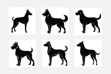dog silhouettes set