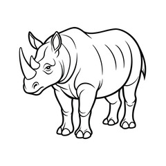 rhino vector illustration line art