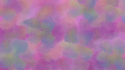 The image depicts a soft, abstract pattern with a blend of pastel colors, primarily pink, purple, and hints of blue and green. The colors appear to be diffused, creating a dreamy, cloud-like effect.