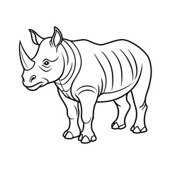 rhino vector illustration line art