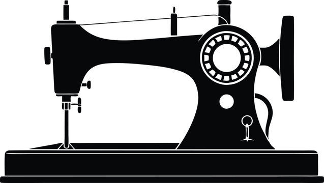 recommend clip art: Sewing machine silhouette vector illustration Design 