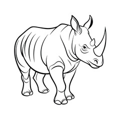 rhino vector illustration line art